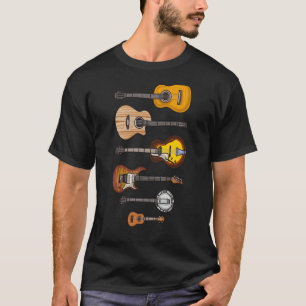 Electric Guitar Acoustic Guitar Banjo Ukulele Guit T Shirt