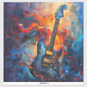 Electric Guitar Art Vinyl Sticker Klistermärken