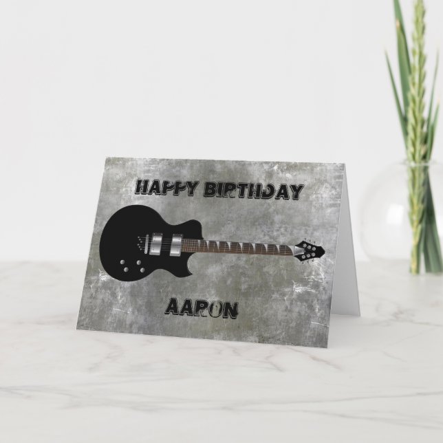Electric Guitar Birthday Kort (Framsida)