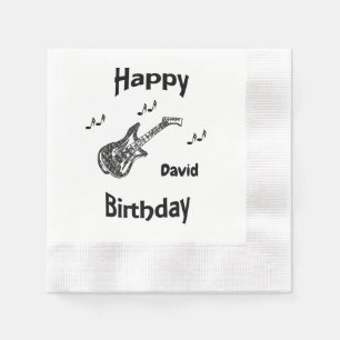Electric Guitar Birthday Pappersservett