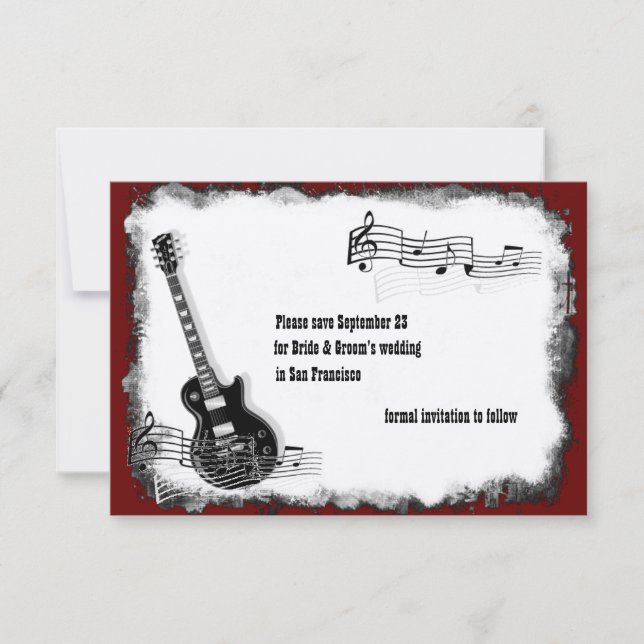 Electric Guitar Black Red Music Spara datumet (Framsida)