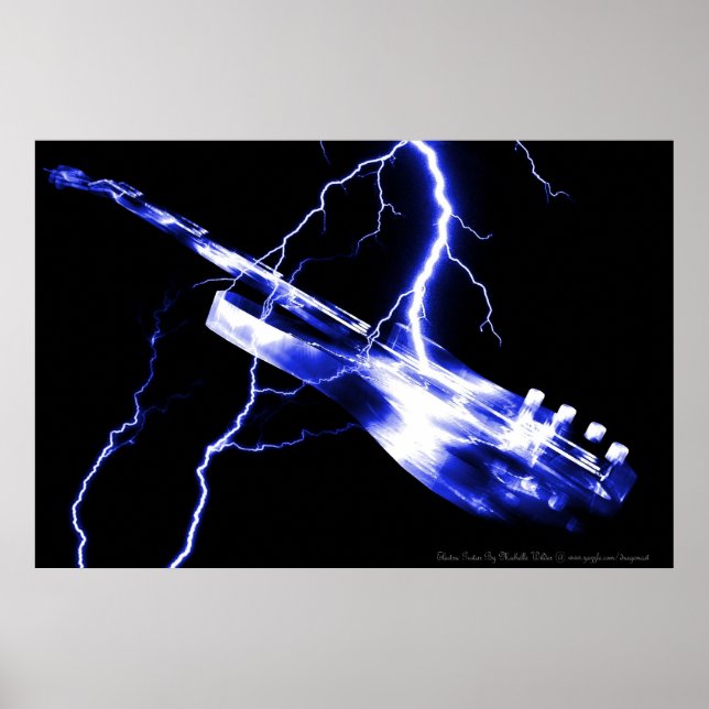 Electric Guitar Blue Poster (Framsidan)