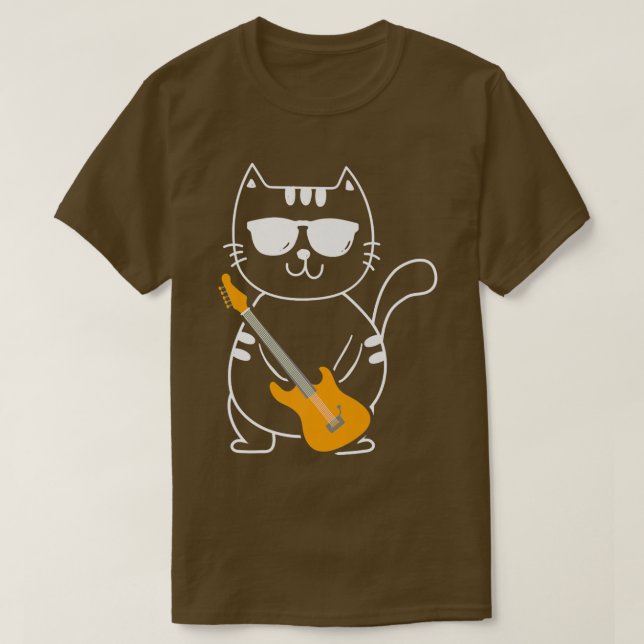 Electric Guitar CatBand Musician Euitar Sten Guit T Shirt (Design framsida)
