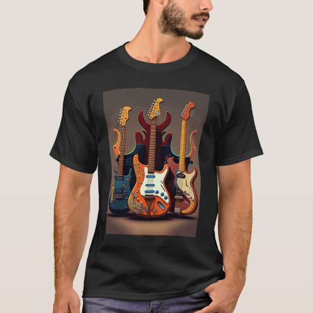 Electric Guitar Collection Coola Electric Guitars  T Shirt (Framsida)