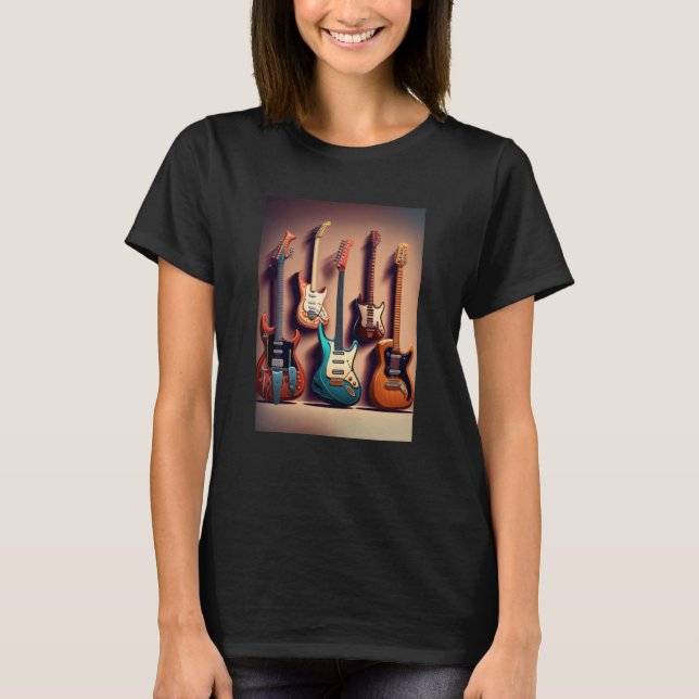 Electric Guitar Collection Coola Electric Guitars  T Shirt (Framsida)