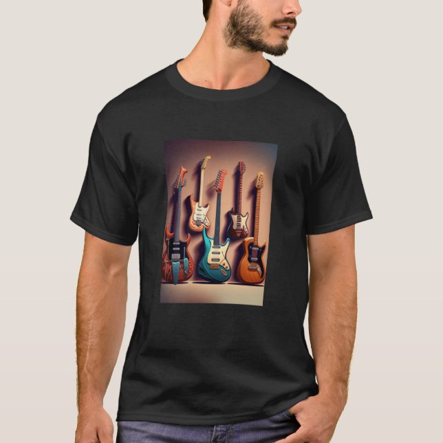 Electric Guitar Collection Coola Electric Guitars  T Shirt (Framsida)