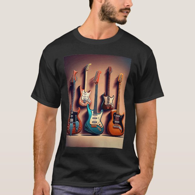 Electric Guitar Collection Coola Electric Guitars  T Shirt (Framsida)