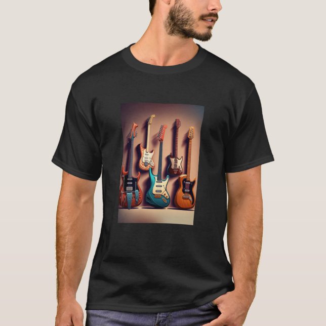 Electric Guitar Collection Coola Electric Guitars  T Shirt (Framsida)