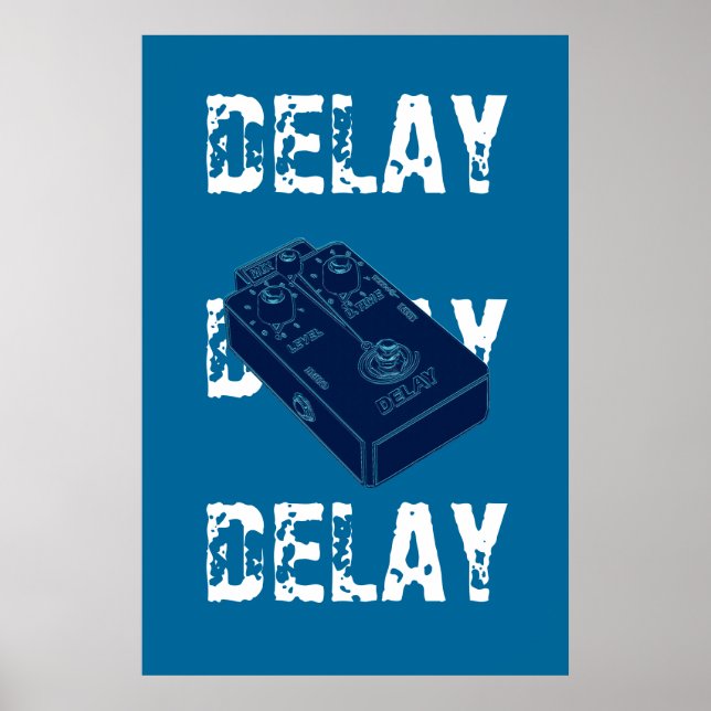 Electric Guitar Delay Pedal Poster (Framsidan)