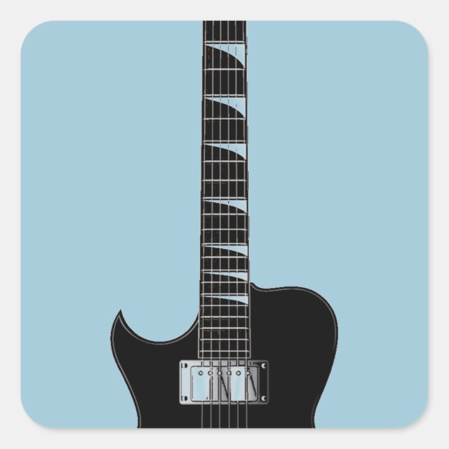 Electric Guitar Fyrkantigt Klistermärke (Framsida)