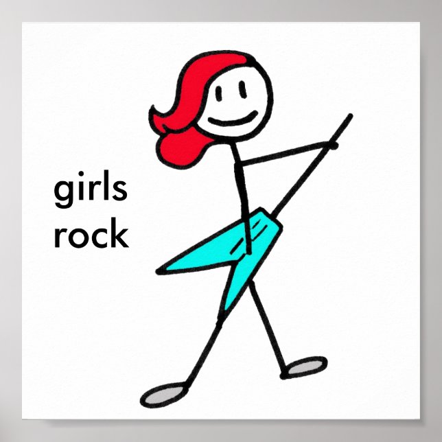 Electric Guitar Girl Poster (Framsidan)