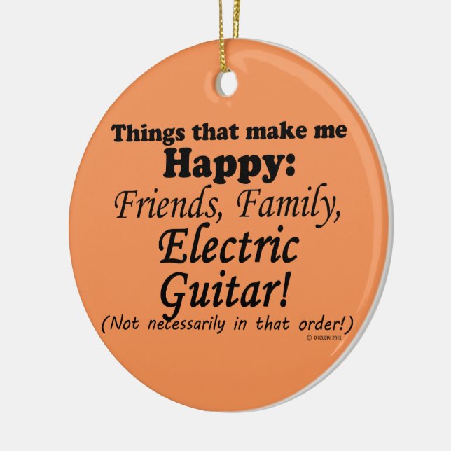 Electric Guitar gör mig Lycklig Julgransprydnad Keramik (Vänster)