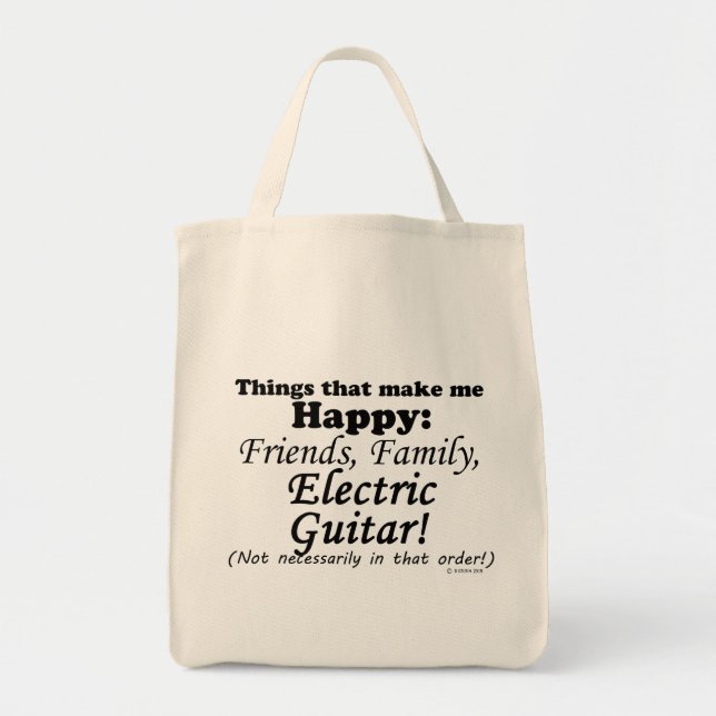 Electric Guitar gör mig Lycklig Tygkasse (Framsidan)