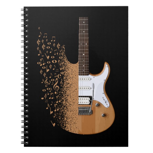 Electric Guitar Jazz Musician Musik noter Anteckningsbok (Framsidan)