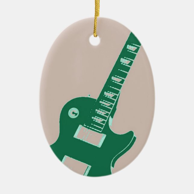Electric Guitar Julgransprydnad Keramik (Framsidan)