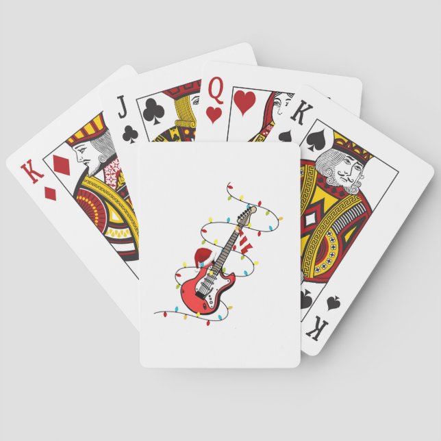 Electric Guitar Jultomten Music jul Älskare Casinokort (Baksidan)