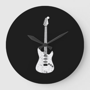 Electric Guitar Med Guitarist Musician Player Stor Klocka