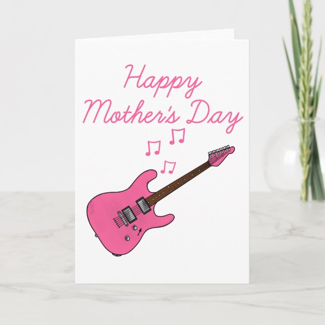 Electric Guitar Mors dag Guitarist Tack Kort (Framsida)