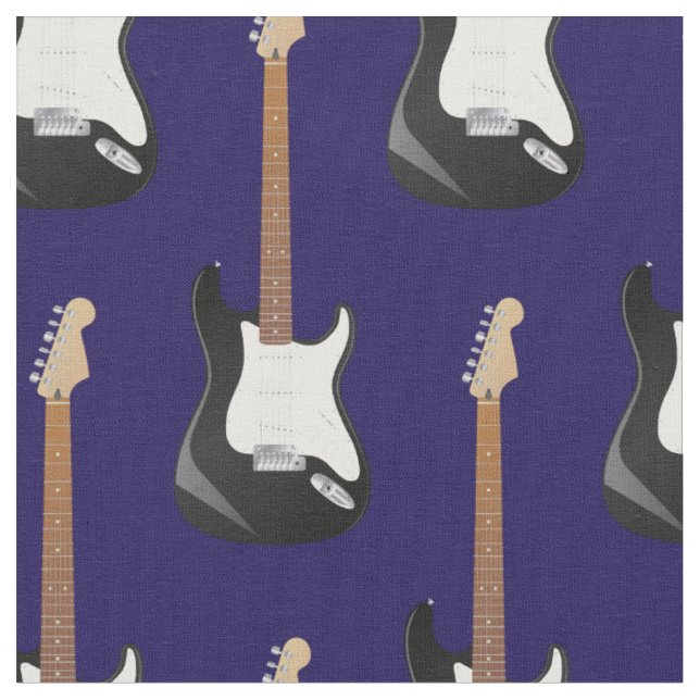 Electric Guitar Music Musician Room Decor Blue Tyg (Närbild)
