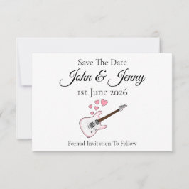 Electric Guitar Musician Bröllop spara datum