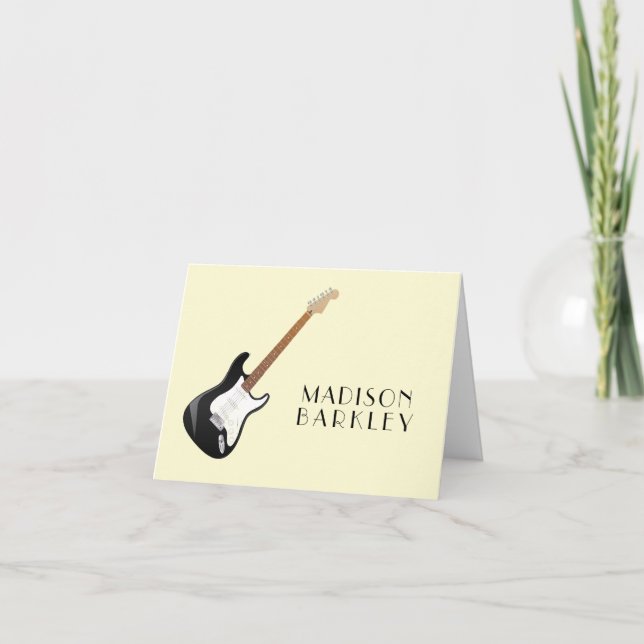 Electric Guitar Musician Music Teacher Anteckningskort (Framsida)