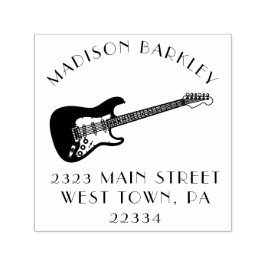 Electric Guitar Musician Music Teacher Självfärgande Stämpel