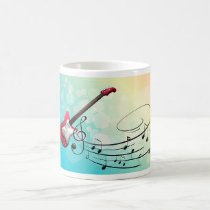 Electric Guitar Musik noter Kaffemugg