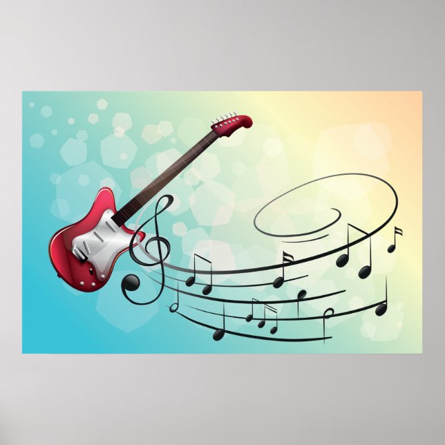 Electric Guitar Musik noter Poster (Framsidan)