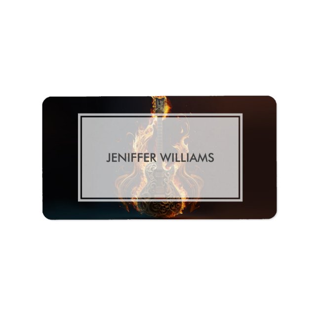 Electric guitar on fire                            adressetikett (Framsidan)