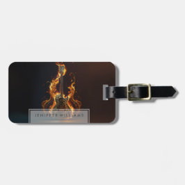 Electric guitar on fire bagagebricka