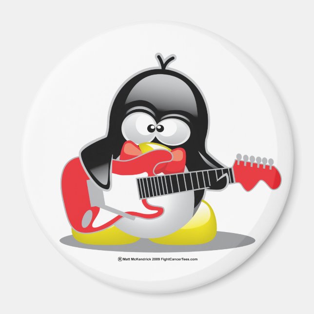 Electric Guitar Penguin Magnet (Framsidan)