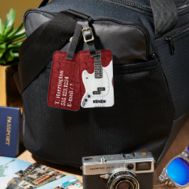 Electric Guitar Personlig Red Luggage Tag Bagagebricka