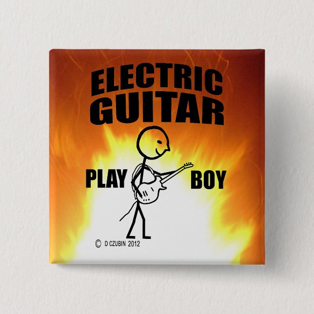 Electric Guitar Play Boy Knapp (Framsida)