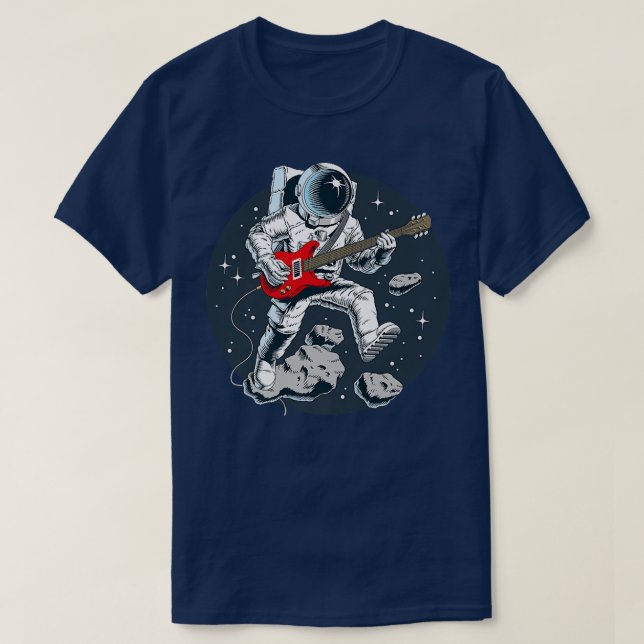 Electric Guitar Player Guitarist Rock Spaceman Ast T Shirt (Design framsida)
