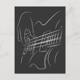 Electric Guitar Player Jazz Music Kärlek Musician Vykort