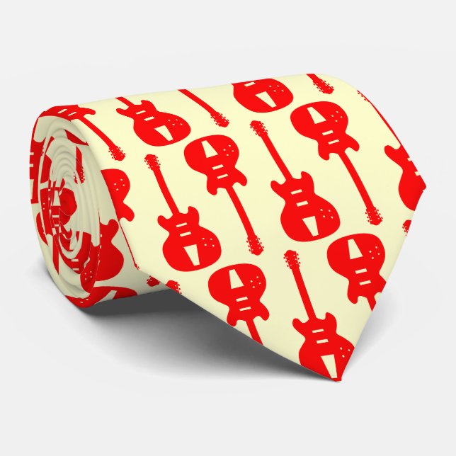 Electric Guitar - Red on Cream Slips (Rullad)