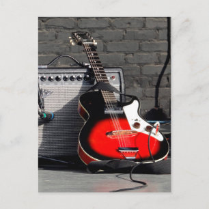 ELECTRIC GUITAR - RED, WHITE och BLACK Vykort