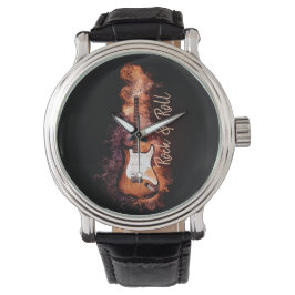 Electric Guitar Rock and roll Flames Armbandsur
