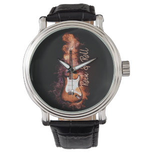 Electric Guitar Rock and roll Flames Armbandsur