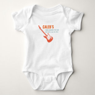 Electric Guitar Rock and roll Music First Birthday T Shirt