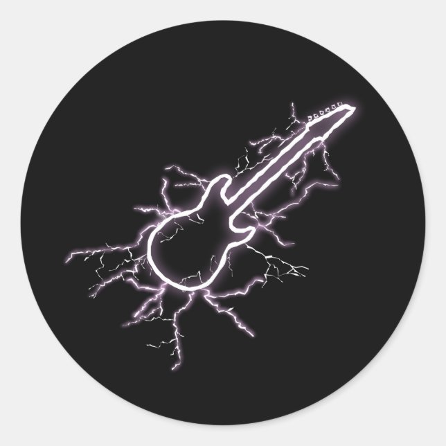 Electric Guitar Runt Klistermärke (Framsida)