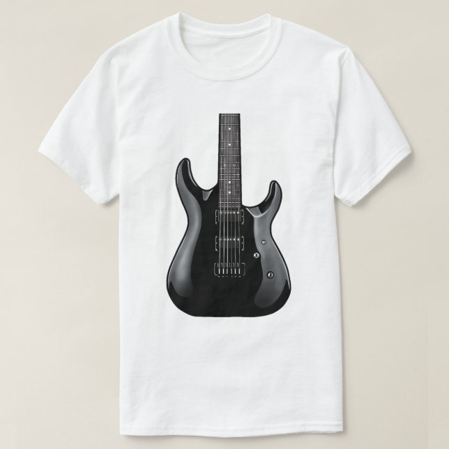 Electric Guitar Shirt För manar Rock and roll Band T Shirt (Design framsida)