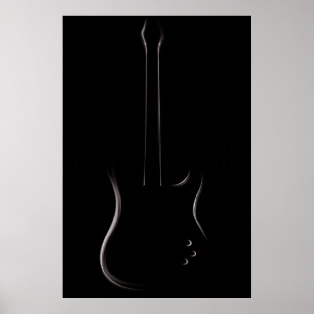 Electric Guitar Silhouette Poster (Framsidan)