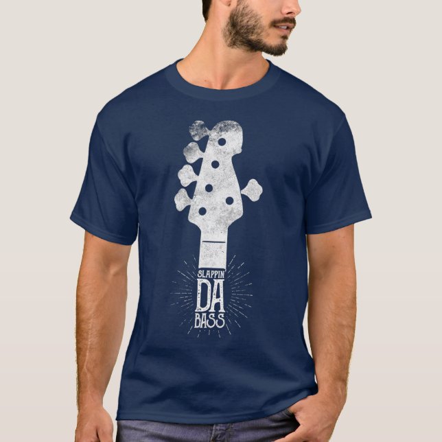 Electric Guitar Slappin Da Bass Player T Shirt (Framsida)