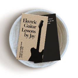 Electric Guitar Teacher Guitarist Kraft Visitkort