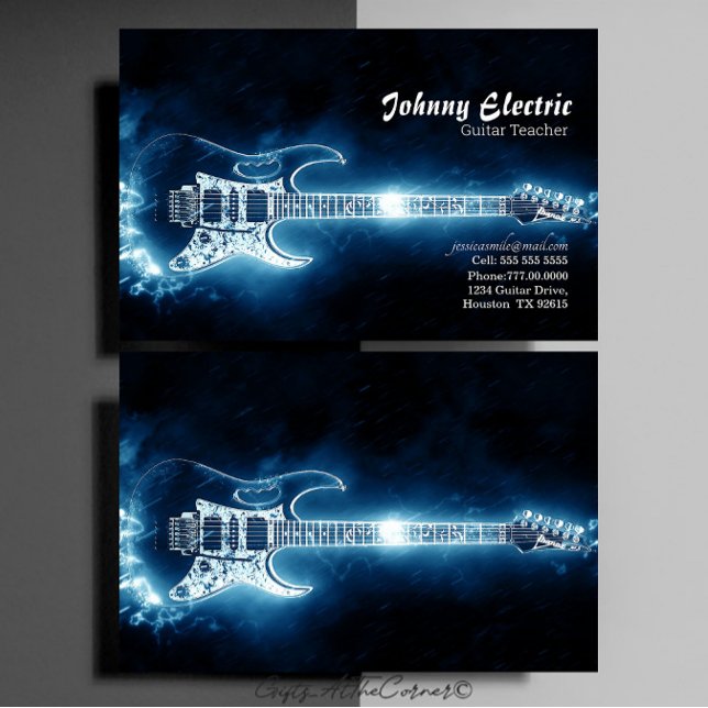 Electric Guitar Teacher Visitkort (Skapare uppladdad)