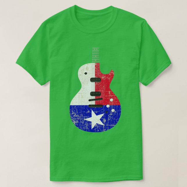 Electric Guitar Texas Flagga Disted Guitar Playe T Shirt (Design framsida)