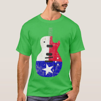 Electric Guitar Texas Flagga Disted Guitar Playe T Shirt