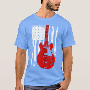 Electric Guitar US Flagga Musician Guitarist T Shirt