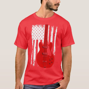 Electric Guitar US Flagga Musician Guitarist T Shirt
